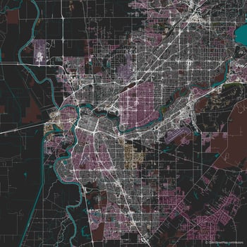 Vector city map of Sacramento, California, USA