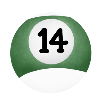 Green Billiard Number 14 png