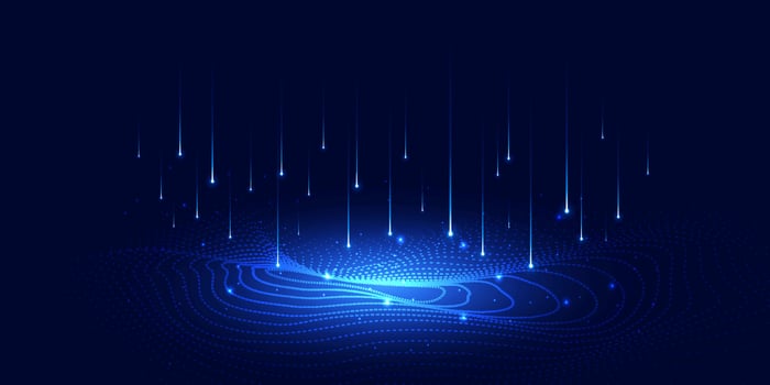 Digital technology speed connect blue green background, cyber nano information, abstract communication, innovation future tech data, internet network connection, Ai big data, line dot illustration 3d vector
