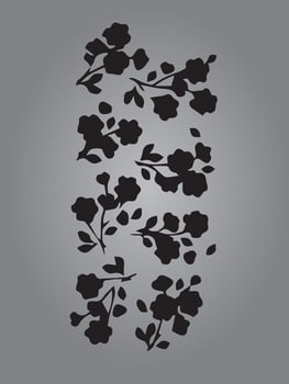 Floral Black and White Vector Pattern
