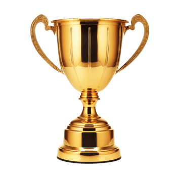 Champion award gold cup isolated png