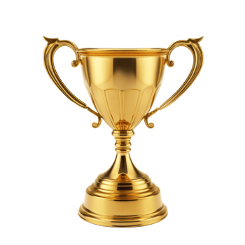Champion award gold cup isolated png