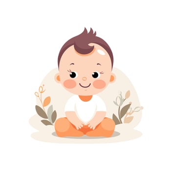 Happy little Baby sitting vector