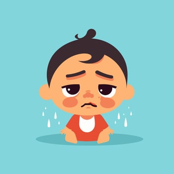 Sad Baby Crying vector