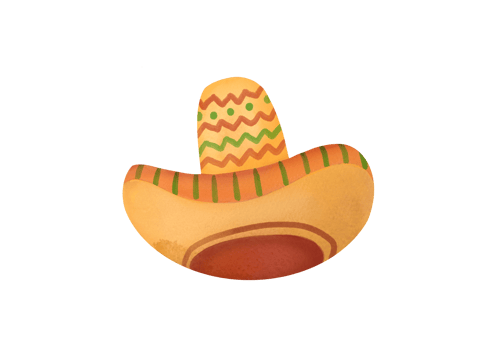 Watercolor hand drawing sombrero hat isolated on transparent background. Mexico traditional culture, Mexican  National Headdress. western accessories, cute clipart elements cutout. Cinco de Mayo png