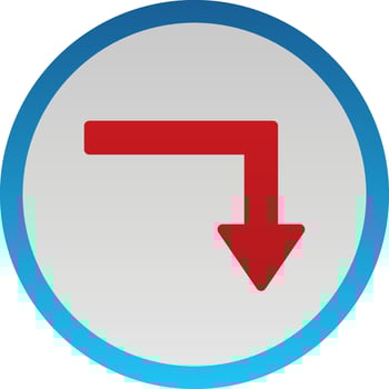 Turn Down Vector Icon Design