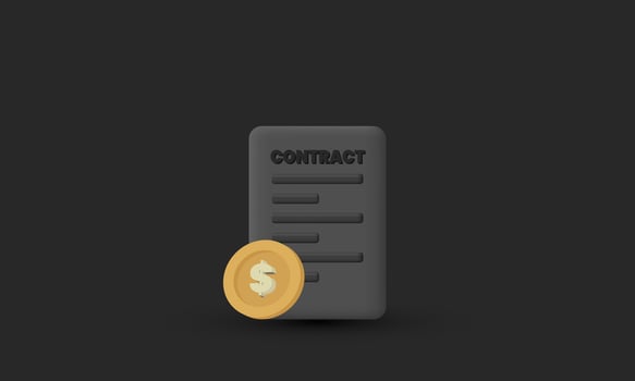 illustration unique contract agreement cartoon vector icon 3d symbols isolated on background
