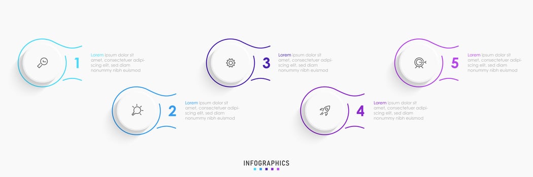 Vector Infographic label design template with icons and 5 options or steps. Can be used for process diagram, presentations, workflow layout, banner, flow chart, info graph.