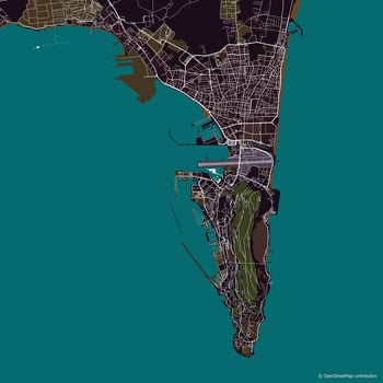 Vector city map of Gibraltar, Spain