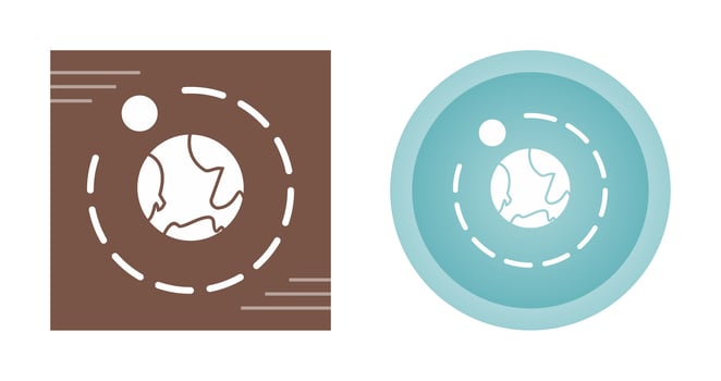 Moons Orbiitting Earth Vector Icon