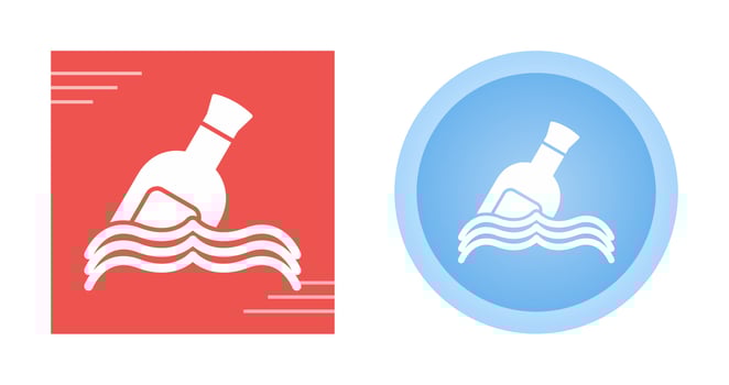 Bottle in Water Vector Icon