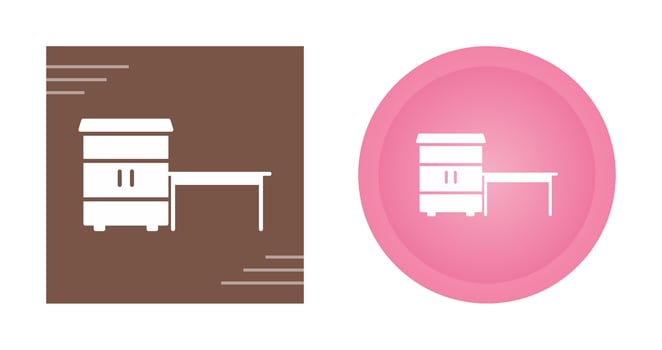 Table with Shelves Vector Icon