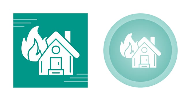 House On Fire Vector Icon