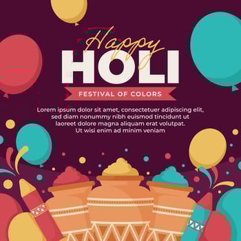 Happy holi festival design template for social media post vector