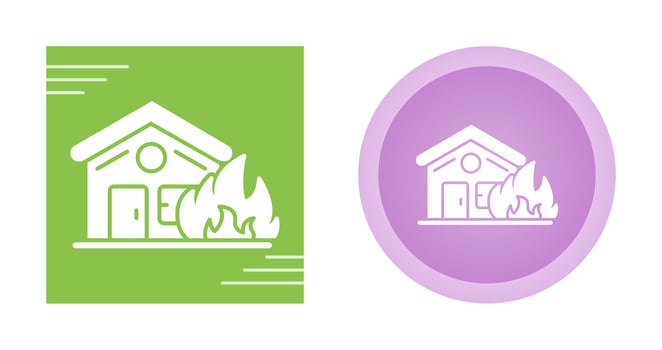 House On Fire Vector Icon