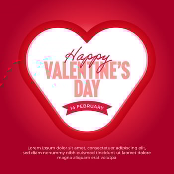 Happy Valentine's Day social media post template with Beautiful ornament of love vector