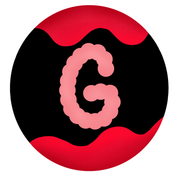 Uppercase in a red-black circle,Alphabet G png