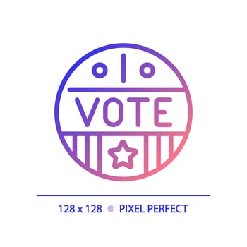 2D pixel perfect gradient icons with vote text, isolated voting illustration, election sign. vector