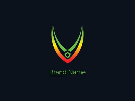 V modern letter logo with black background vector