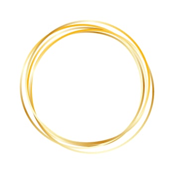 Textured gold circle. Shiny vintage round frame. Ring shape luxury style. Vector