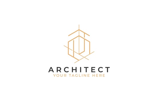 Architecture Logo Brand Abstract Minimalist Sketch Building Property Business Company. Creative Idea Graphic Design Concept. vector