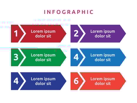 Vector blank business diagram infographics template element design chart step by step