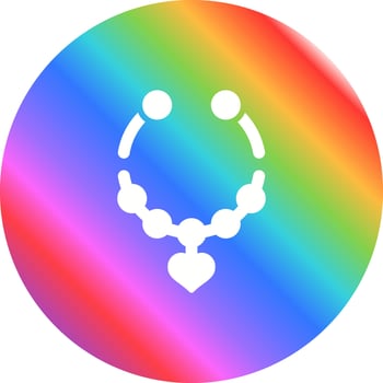 Heart Shaped Necklace Vector Icon