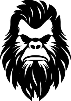 Bigfoot - Black and White Isolated Icon - Vector illustration