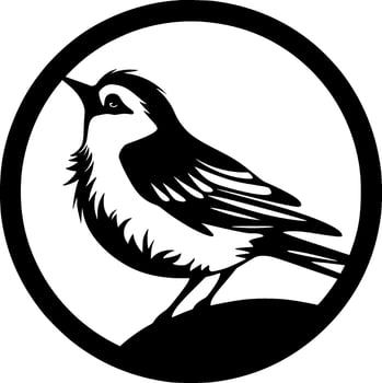 Bird, Black and White Vector illustration