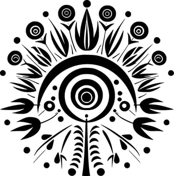 Boho - Black and White Isolated Icon - Vector illustration