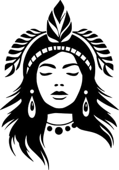Boho, Black and White Vector illustration