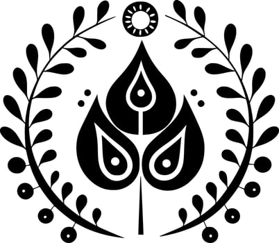 Boho, Black and White Vector illustration