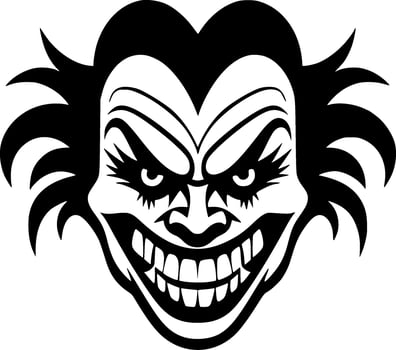 Clown - Black and White Isolated Icon - Vector illustration