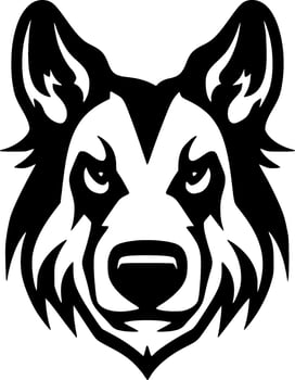 Dog, Black and White Vector illustration