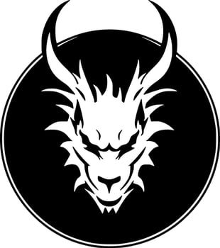 Dragon, Minimalist and Simple Silhouette - Vector illustration