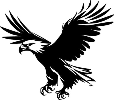 Eagle, Black and White Vector illustration