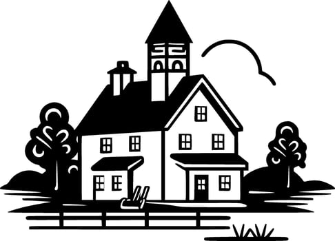 Farmhouse, Minimalist and Simple Silhouette - Vector illustration