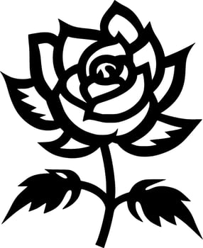 Flower, Minimalist and Simple Silhouette - Vector illustration