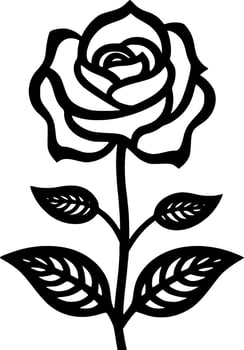 Flower - Black and White Isolated Icon - Vector illustration