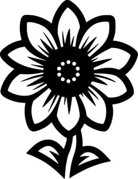 Flower, Black and White Vector illustration