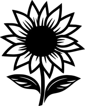 Flower, Black and White Vector illustration