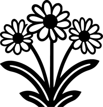 Flowers, Minimalist and Simple Silhouette - Vector illustration