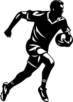 Football, Black and White Vector illustration