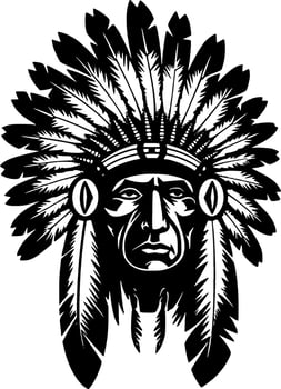 Indian Chief, Minimalist and Simple Silhouette - Vector illustration