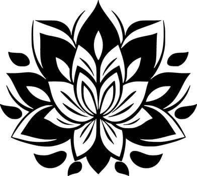 Mandala - Black and White Isolated Icon - Vector illustration