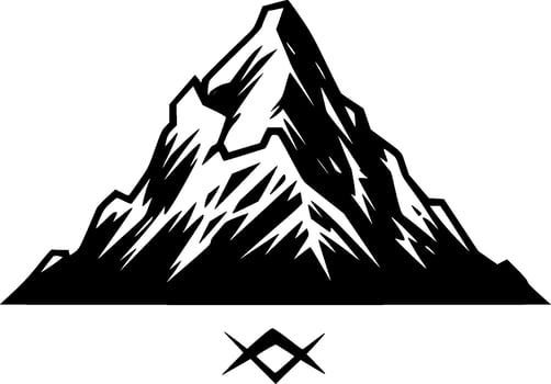 Mountain Range, Minimalist and Simple Silhouette - Vector illustration