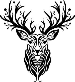 Reindeer, Minimalist and Simple Silhouette - Vector illustration