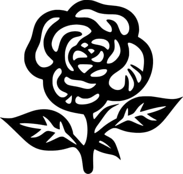 Rose, Black and White Vector illustration