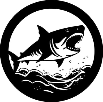Shark, Minimalist and Simple Silhouette - Vector illustration
