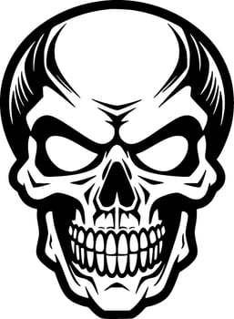 Skull - Black and White Isolated Icon - Vector illustration